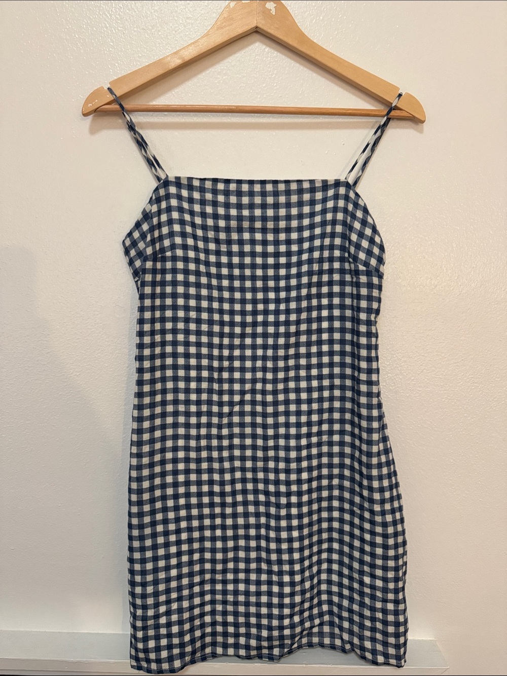 miami Blue and White Gingham Mini Dress
